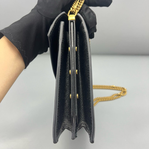 Yves Saint Laurent Cassandra Chain Wallet Calfskin Black Yves Saint Laurent Cassandra Chain Wallet Calfskin Black