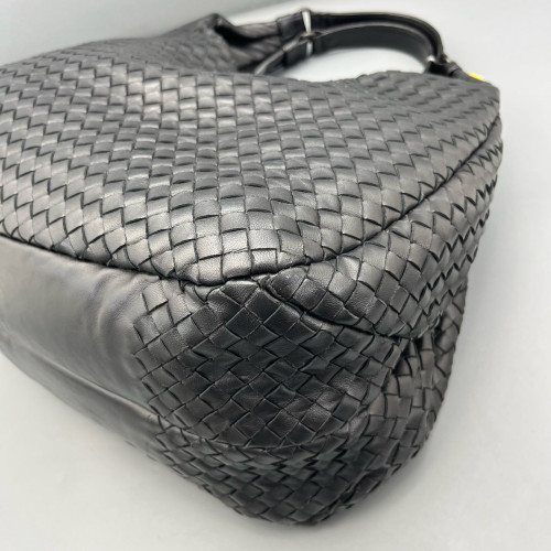 Bottega Veneta Large Campana Hobo Lambskin Intrecciato Nappa Black