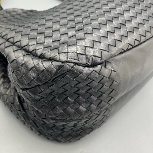 Bottega Veneta Large Campana Hobo Lambskin Intrecciato Nappa Black