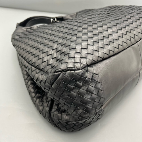 Bottega Veneta Large Campana Hobo Lambskin Intrecciato Nappa Black