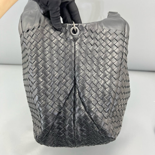 Bottega Veneta Large Campana Hobo Lambskin Intrecciato Nappa Black