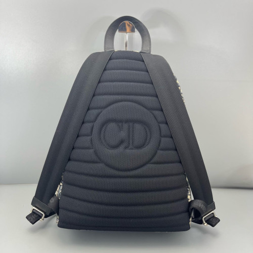 Dior Backpack Oblique Calfskin Blue Beige