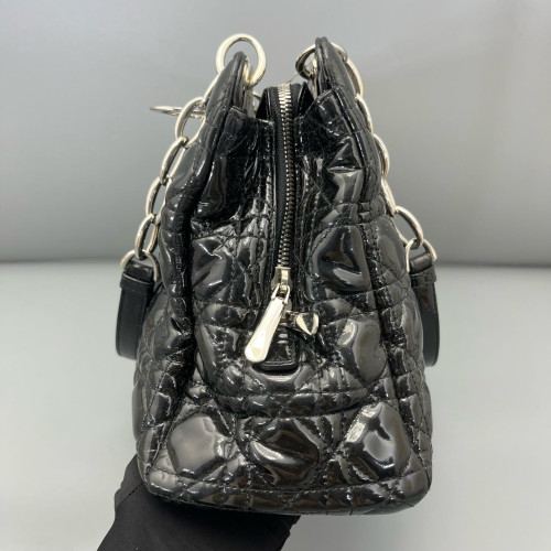 Dior Small Dior Soft Shopping Tote Patent Calfskin Black