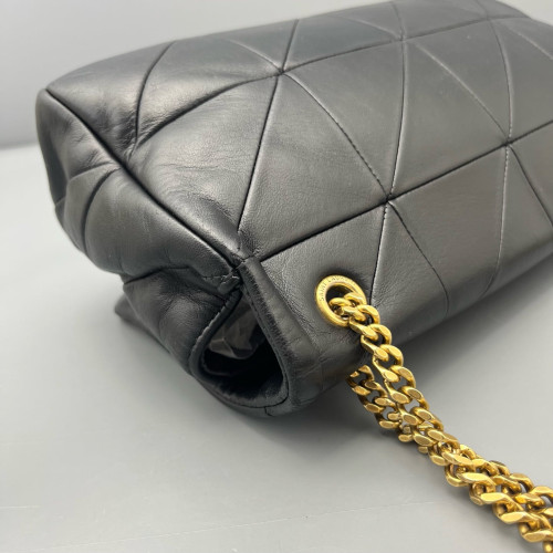 Yves Saint Laurent Shoulder Bag Calfskin Black