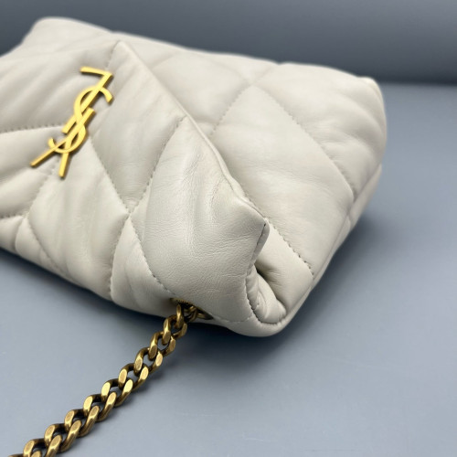 Yves Saint Laurent Toy Loulou Puffer Chain Calfskin White Yves Saint Laurent Toy Loulou Puffer Chain Calfskin White