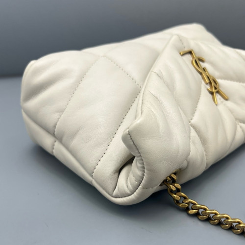 Yves Saint Laurent Toy Loulou Puffer Chain Calfskin White Yves Saint Laurent Toy Loulou Puffer Chain Calfskin White