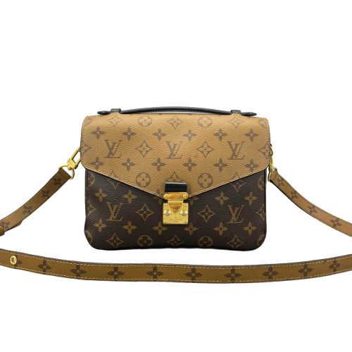 Louis Vuitton Pochette Metis Monogram Dark Brown Light Brown Louis Vuitton Pochette Metis Monogram Dark Brown Light Brown