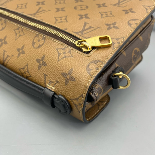 Louis Vuitton Pochette Metis Monogram Dark Brown Light Brown Louis Vuitton Pochette Metis Monogram Dark Brown Light Brown