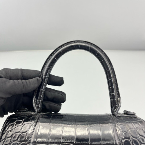 Balenciaga Hourglass Small Calfskin Crocodile Embossed Black Balenciaga Hourglass Small Calfskin Crocodile Embossed Black