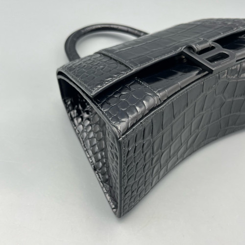 Balenciaga Hourglass Small Calfskin Crocodile Embossed Black Balenciaga Hourglass Small Calfskin Crocodile Embossed Black