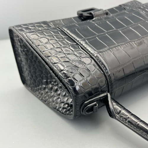 Balenciaga Hourglass Small Calfskin Crocodile Embossed Black Balenciaga Hourglass Small Calfskin Crocodile Embossed Black