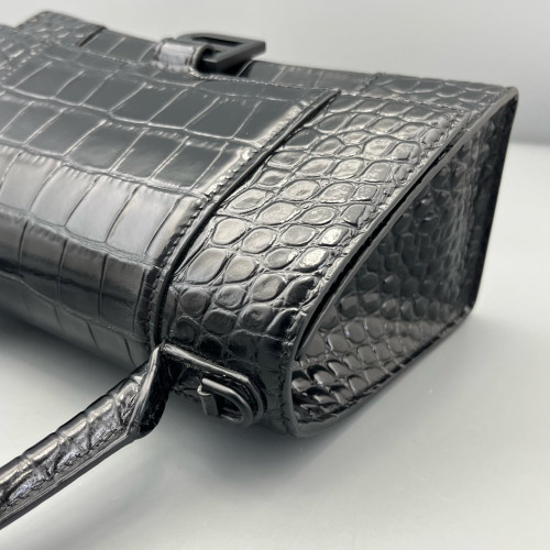 Balenciaga Hourglass Small Calfskin Crocodile Embossed Black Balenciaga Hourglass Small Calfskin Crocodile Embossed Black