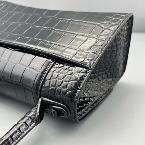 Balenciaga Hourglass Small Calfskin Crocodile Embossed Black Balenciaga Hourglass Small Calfskin Crocodile Embossed Black