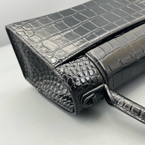 Balenciaga Hourglass Small Calfskin Crocodile Embossed Black Balenciaga Hourglass Small Calfskin Crocodile Embossed Black