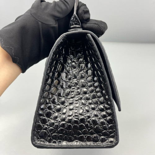 Balenciaga Hourglass Small Calfskin Crocodile Embossed Black Balenciaga Hourglass Small Calfskin Crocodile Embossed Black