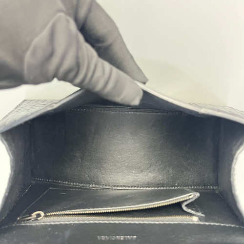 Balenciaga Hourglass Small Calfskin Crocodile Embossed Black Balenciaga Hourglass Small Calfskin Crocodile Embossed Black