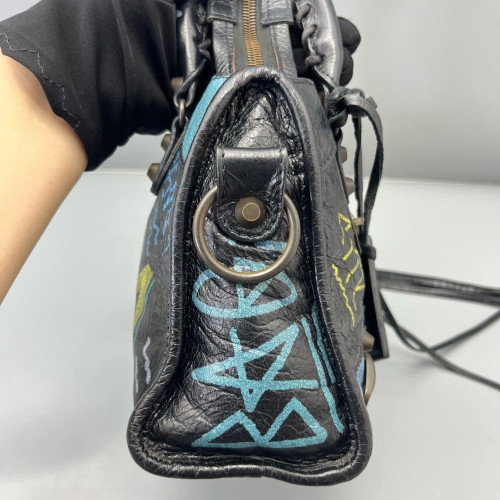 Balenciaga Graffiti Mini City Arena Lambskin Black