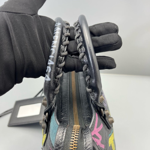 Balenciaga Graffiti Mini City Arena Lambskin Black