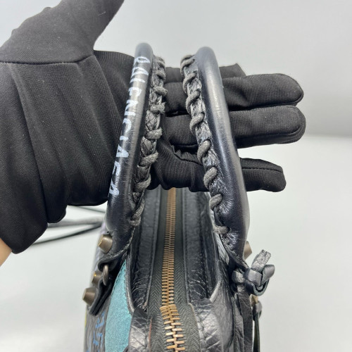 Balenciaga Graffiti Mini City Arena Lambskin Black