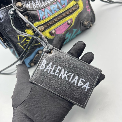 Balenciaga Graffiti Mini City Arena Lambskin Black