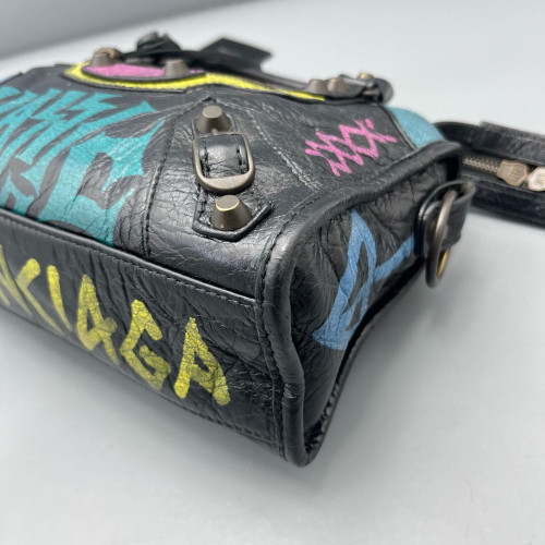 Balenciaga Graffiti Mini City Arena Lambskin Black