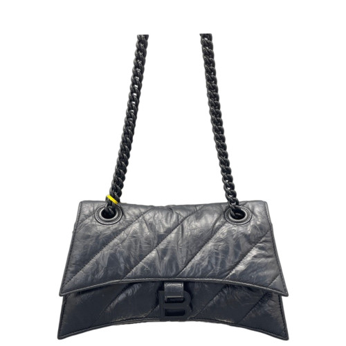 Balenciaga Crush Chain Shoulder Bag Xs Calfskin Black