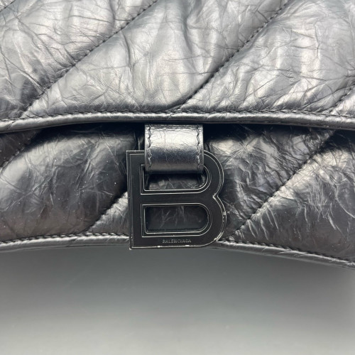 Balenciaga Crush Chain Shoulder Bag Xs Calfskin Black