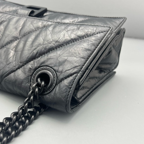 Balenciaga Crush Chain Shoulder Bag Xs Calfskin Black