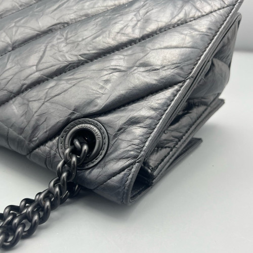 Balenciaga Crush Chain Shoulder Bag Xs Calfskin Black