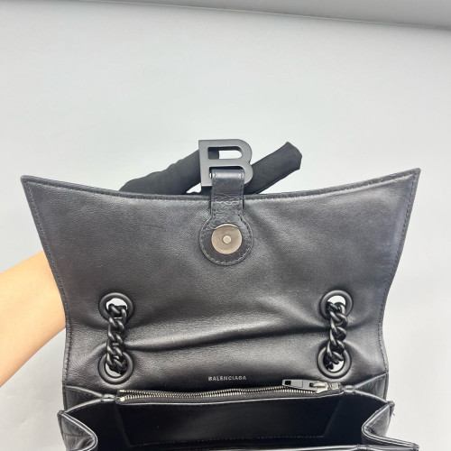 Balenciaga Crush Chain Shoulder Bag Xs Calfskin Black