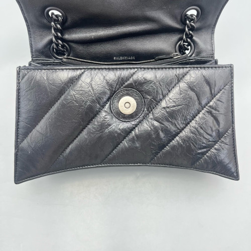 Balenciaga Crush Chain Shoulder Bag Xs Calfskin Black
