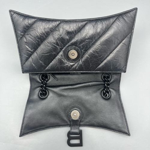 Balenciaga Crush Chain Shoulder Bag Xs Calfskin Black