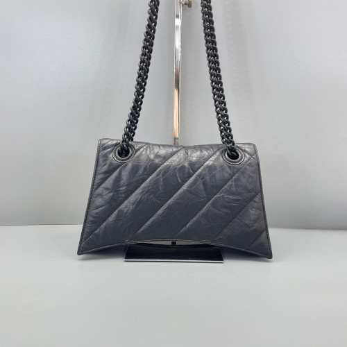 Balenciaga Crush Chain Shoulder Bag Xs Calfskin Black