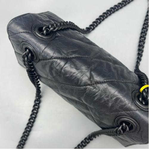 Balenciaga Crush Chain Shoulder Bag Xs Calfskin Black