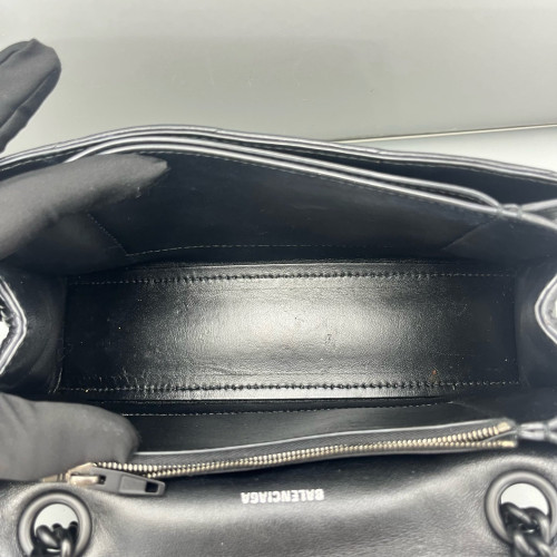 Balenciaga Crush Chain Shoulder Bag Xs Calfskin Black