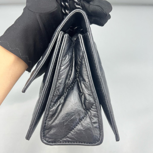 Balenciaga Crush Chain Shoulder Bag Xs Calfskin Black