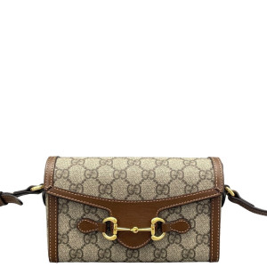 Gucci Mini Horsebit 1955 GG Supreme Monogram Tan