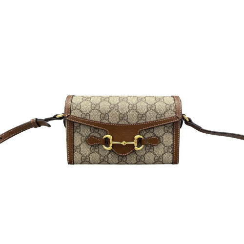 Gucci Mini Horsebit 1955 GG Supreme Monogram Tan