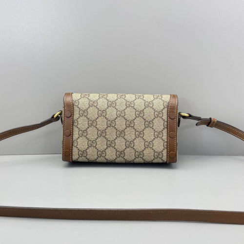 Gucci Mini Horsebit 1955 GG Supreme Monogram Tan