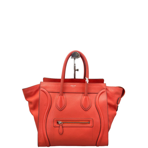 Celine Medium Luggage Phantom Calfskin Red Orange