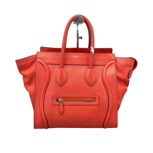 Celine Medium Luggage Phantom Calfskin Red Orange