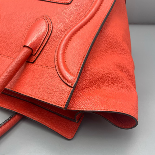 Celine Medium Luggage Phantom Calfskin Red Orange