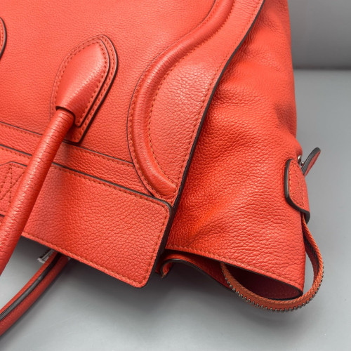 Celine Medium Luggage Phantom Calfskin Red Orange