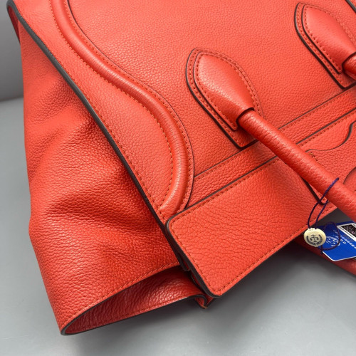 Celine Medium Luggage Phantom Calfskin Red Orange
