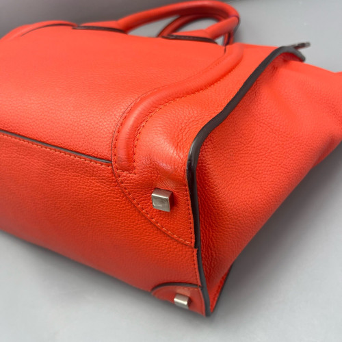 Celine Medium Luggage Phantom Calfskin Red Orange