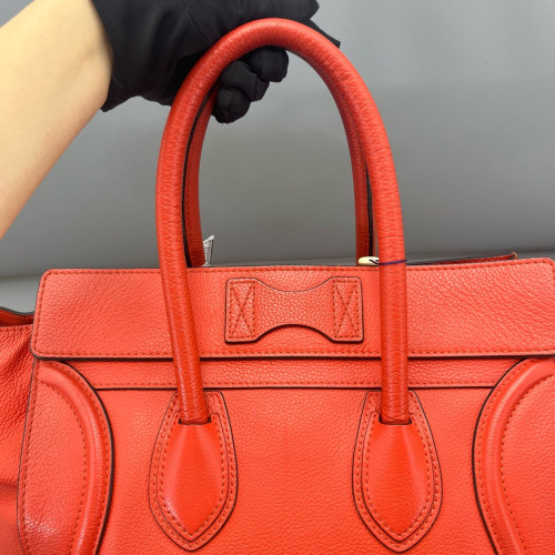 Celine Medium Luggage Phantom Calfskin Red Orange