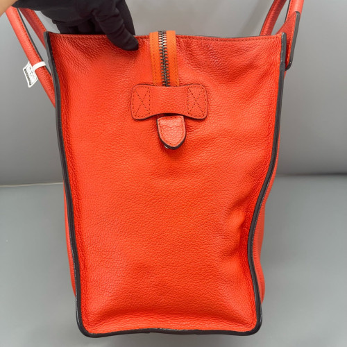 Celine Medium Luggage Phantom Calfskin Red Orange