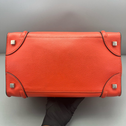 Celine Medium Luggage Phantom Calfskin Red Orange