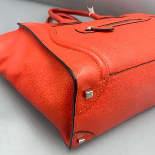 Celine Medium Luggage Phantom Calfskin Red Orange