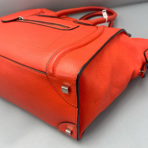 Celine Medium Luggage Phantom Calfskin Red Orange